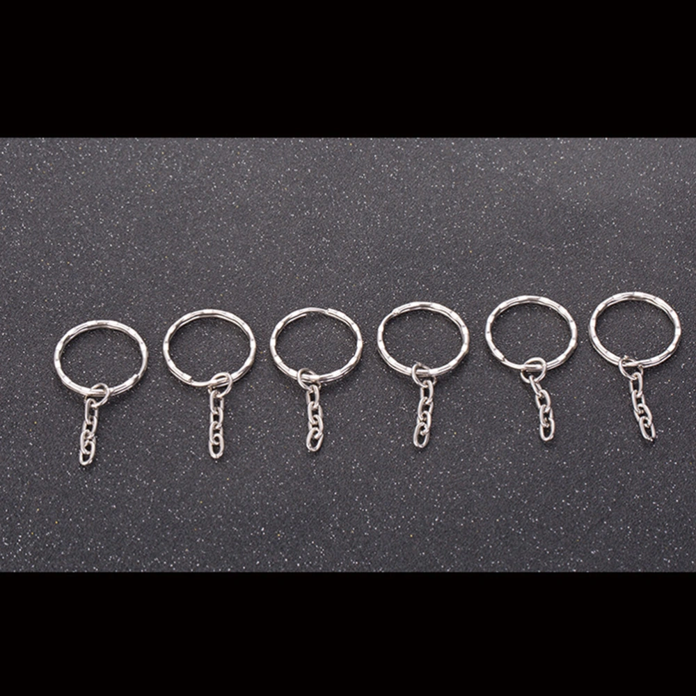 50pcs Key Chain Wreath Metal Rings with Four Flat Chain for Portable Carrying