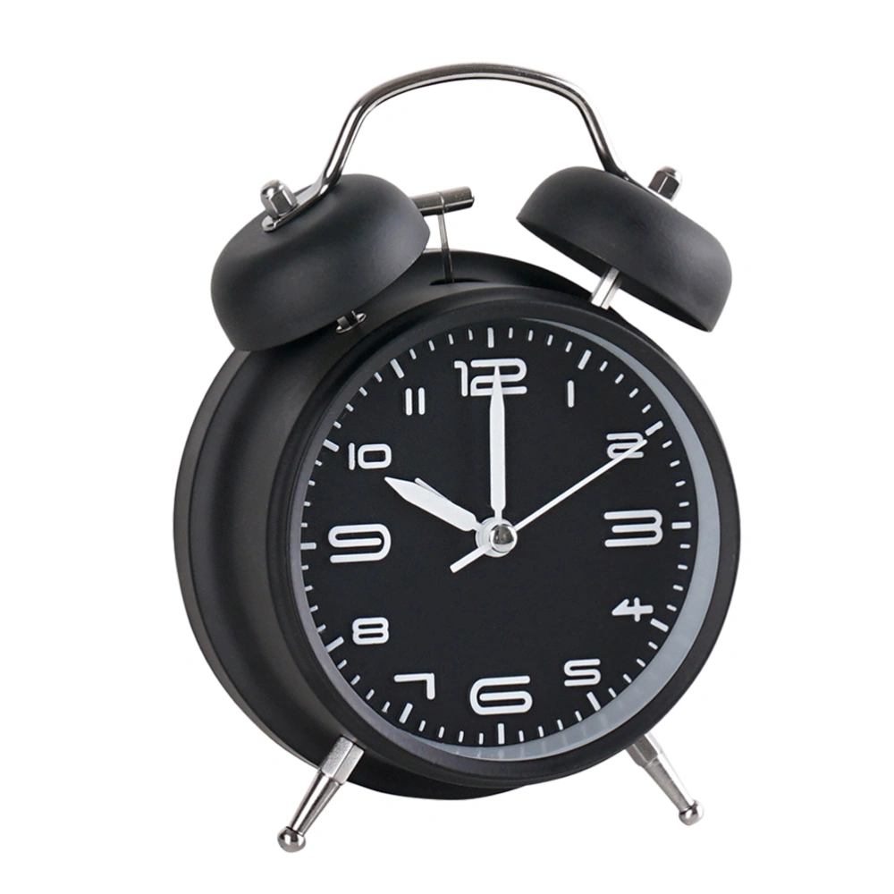 1PC Students Alarm Clock Simple Bedroom Desk Clock Cartoon with Night Light Alarm Clock Creative Mute Alarm Clock Retro Ringing Alarm Clock Adorable Desktop Small Clock for Students Kids Without Battery Black