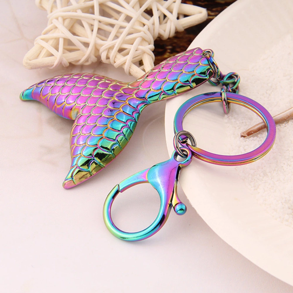 1pc Beauty Fish Tail Key Ring Metal Car Key Ring Creative Hanging Ornament