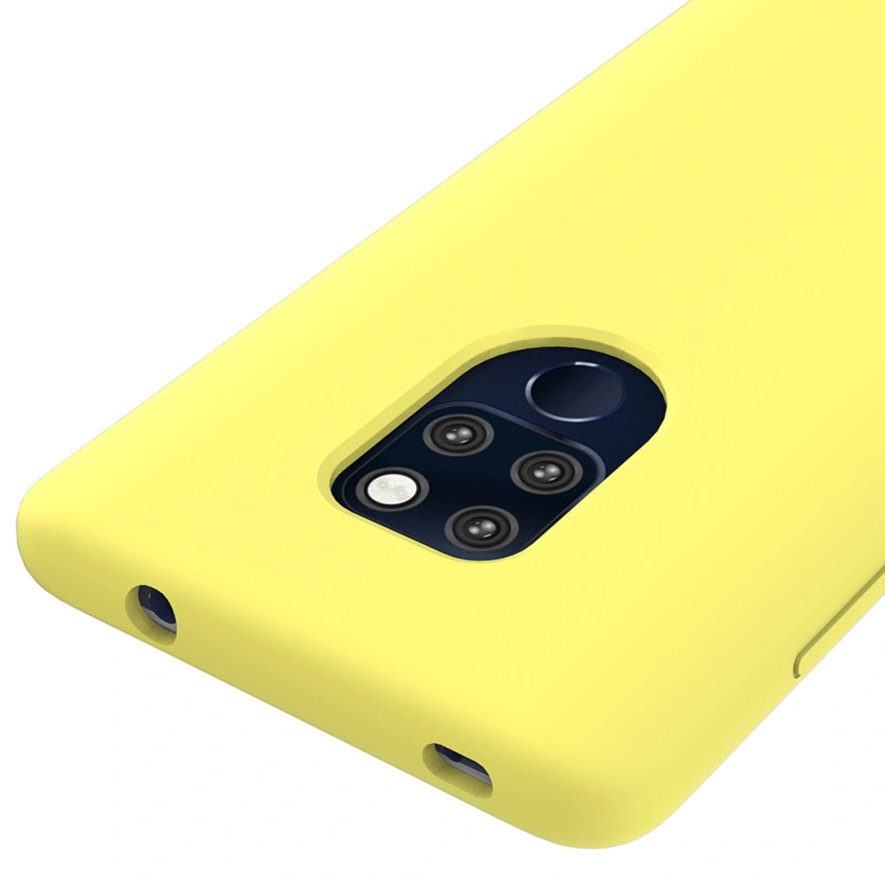 Protective Phone Case Solid Silicone Scrub Feeling Lining Scratch-resistant Anti-fingerprint Oil Proof Full Covered Phone Cover for Huawei Mate 20 (Yellow)