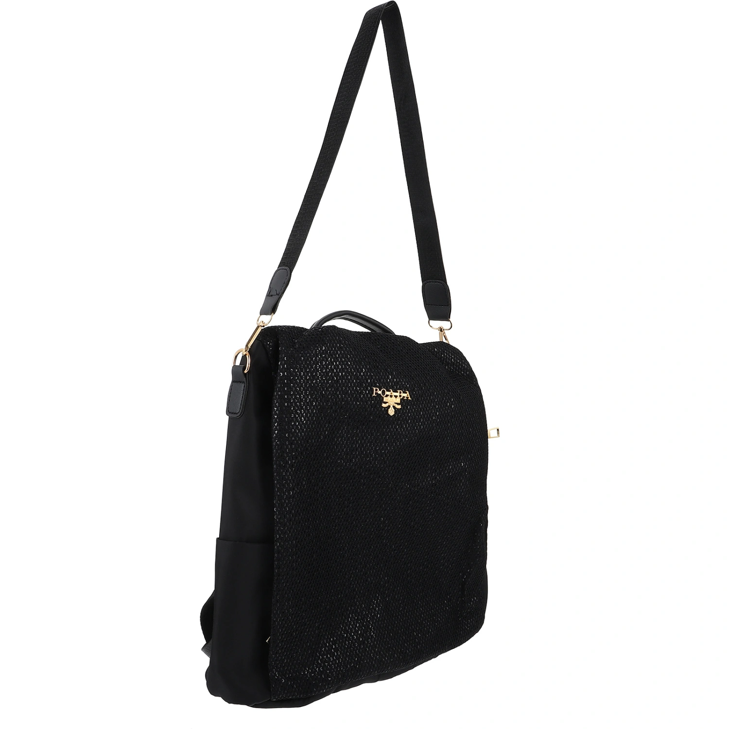 Black Fashion Woman Sequin Backpack Casual Multifunctional Shoulder Bag Anti-theft Satchel Bag Large Capacity Tote Bag Waterproof Rucksack for Lady Girls Travel