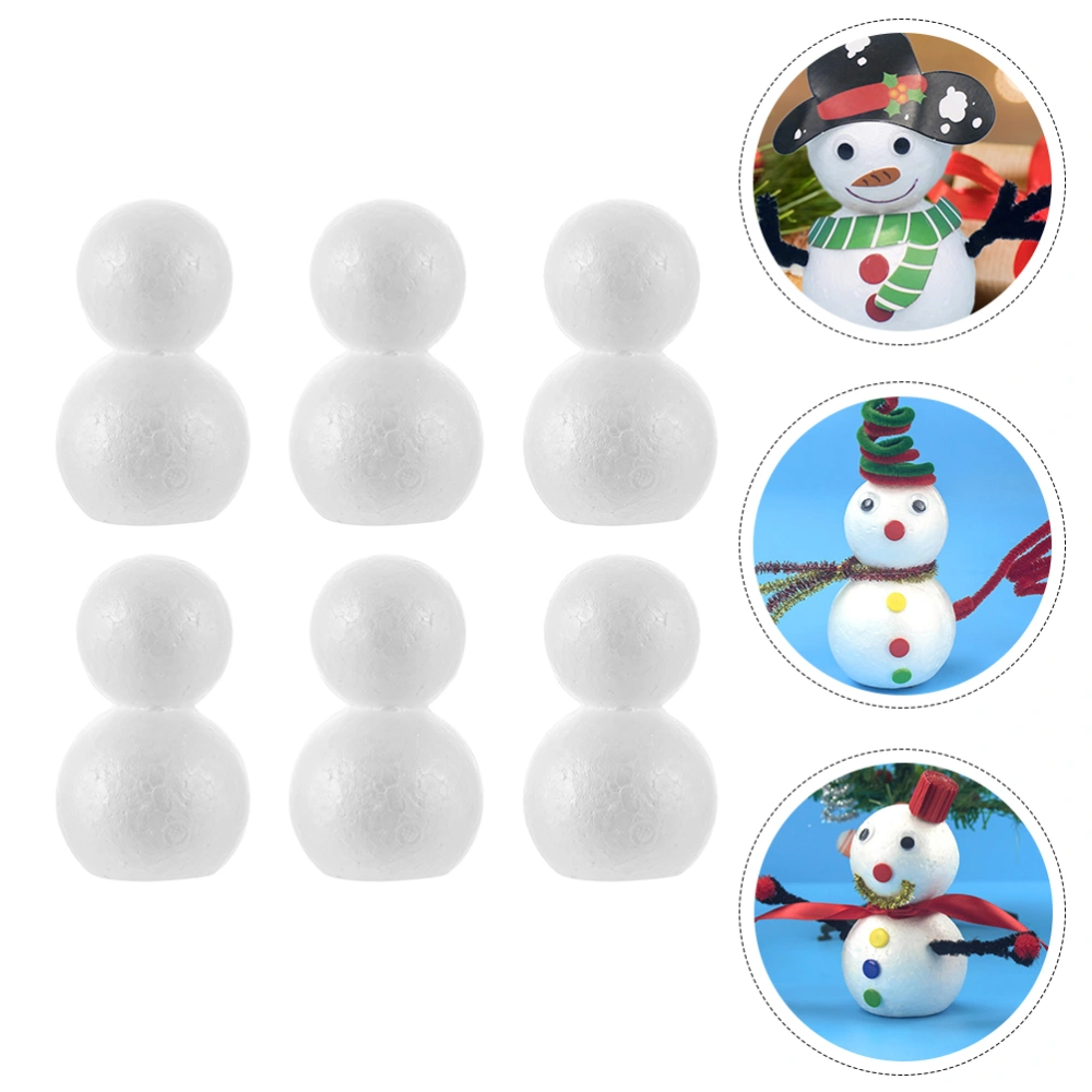 6PCS Children Snowman Hand-made Material Xmas DIY Material Snowman Shape Crafts