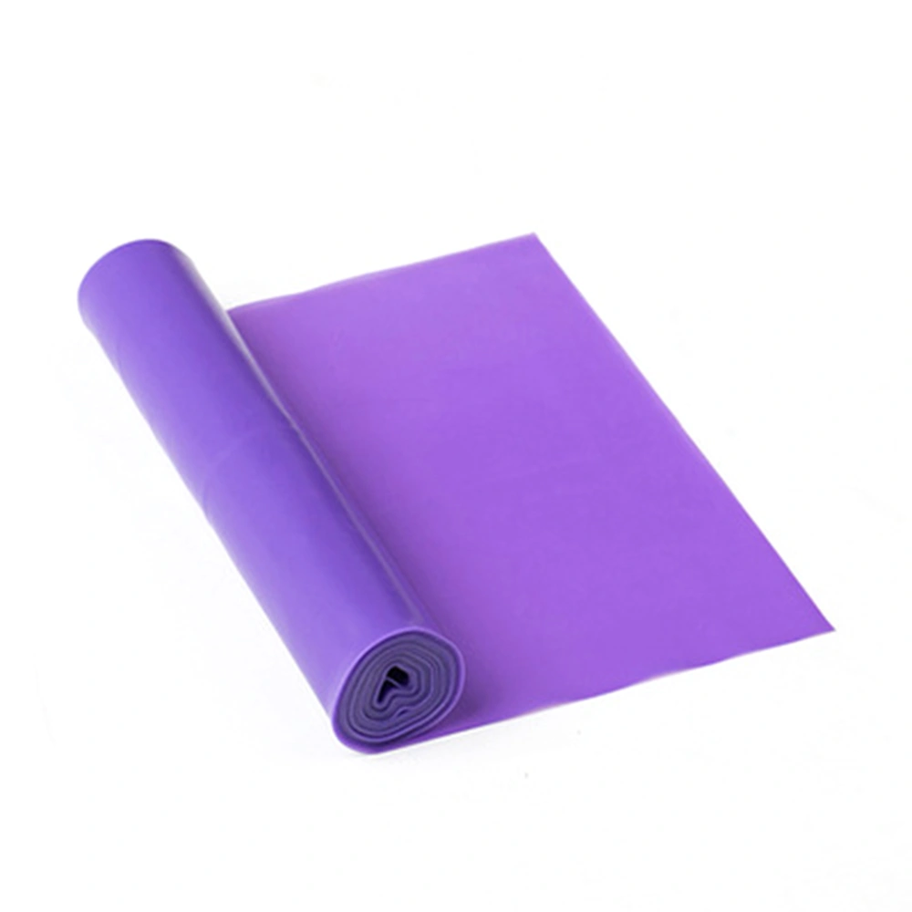 1.5M Exercise Fitness Body Building Stretch Bands Elastic Latex Yoga Pilate Gym Resistance Band for Strength Training Physical Therapy (Purple)