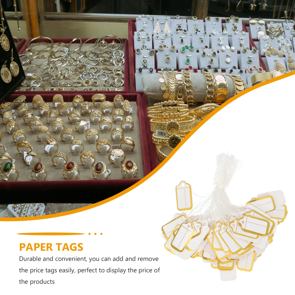 500pcs Paper Tags Jewelry Tags Paper Clothing Price Tags Sale Tags with String