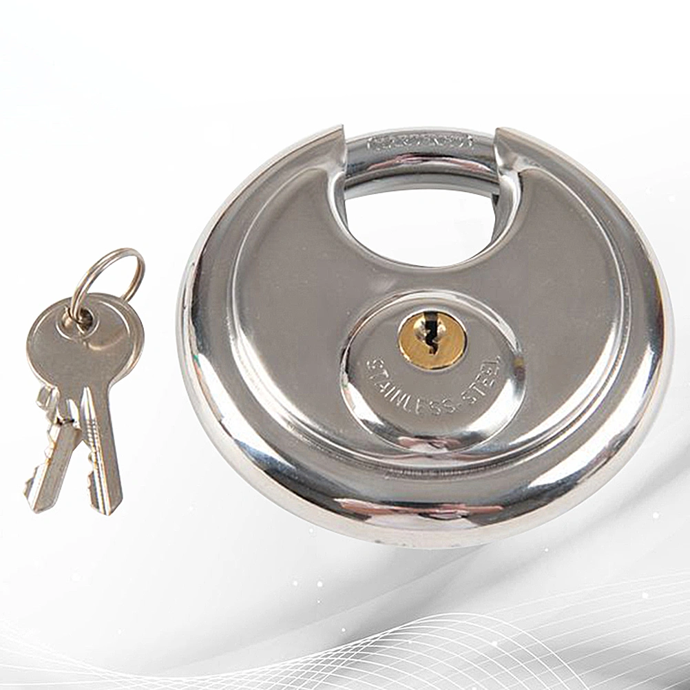 Hanging Lock Padlock Waterproof Stainless Steel Portable Lock for Warehouse Outdoor Cabinet (Silver)