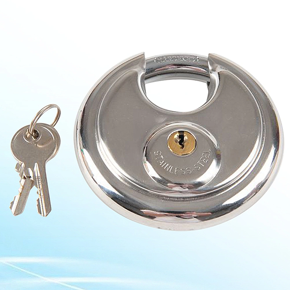 Hanging Lock Padlock Waterproof Stainless Steel Portable Lock for Warehouse Outdoor Cabinet (Silver)