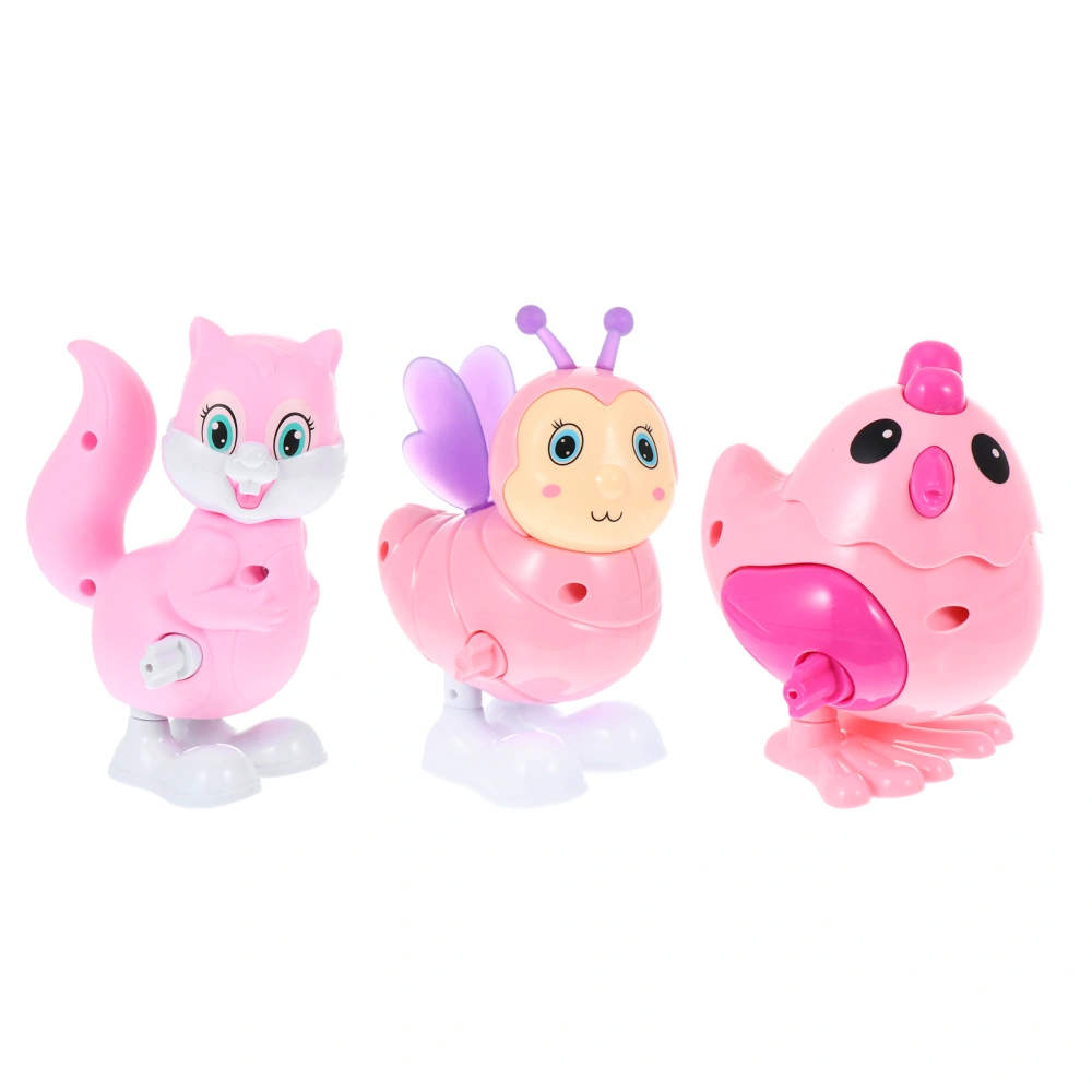 3pcs Creative Plastic Animals Wind Up Toys Children Clockwork Toys Gift