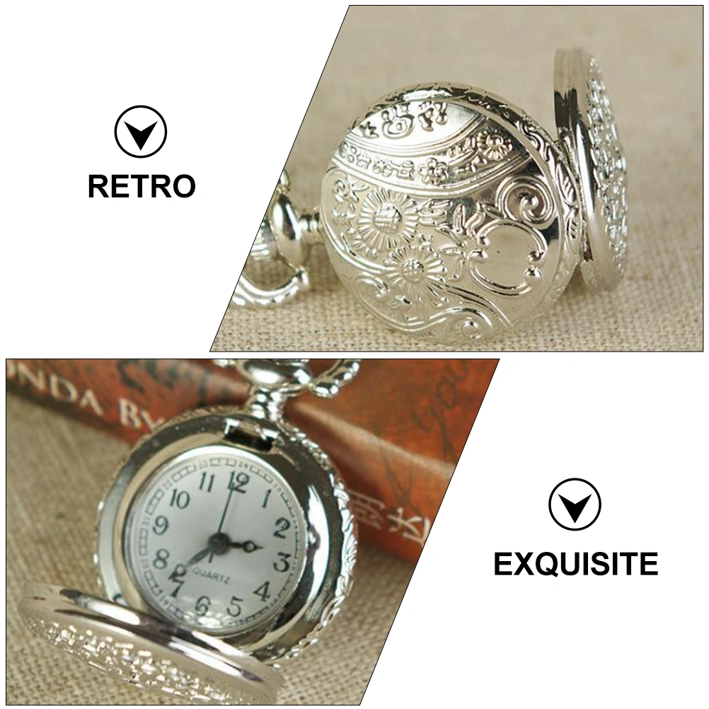 1 Pc Quartz Pocket Watch Silver Pocket Watch Chain Watch Decoration for Clothes