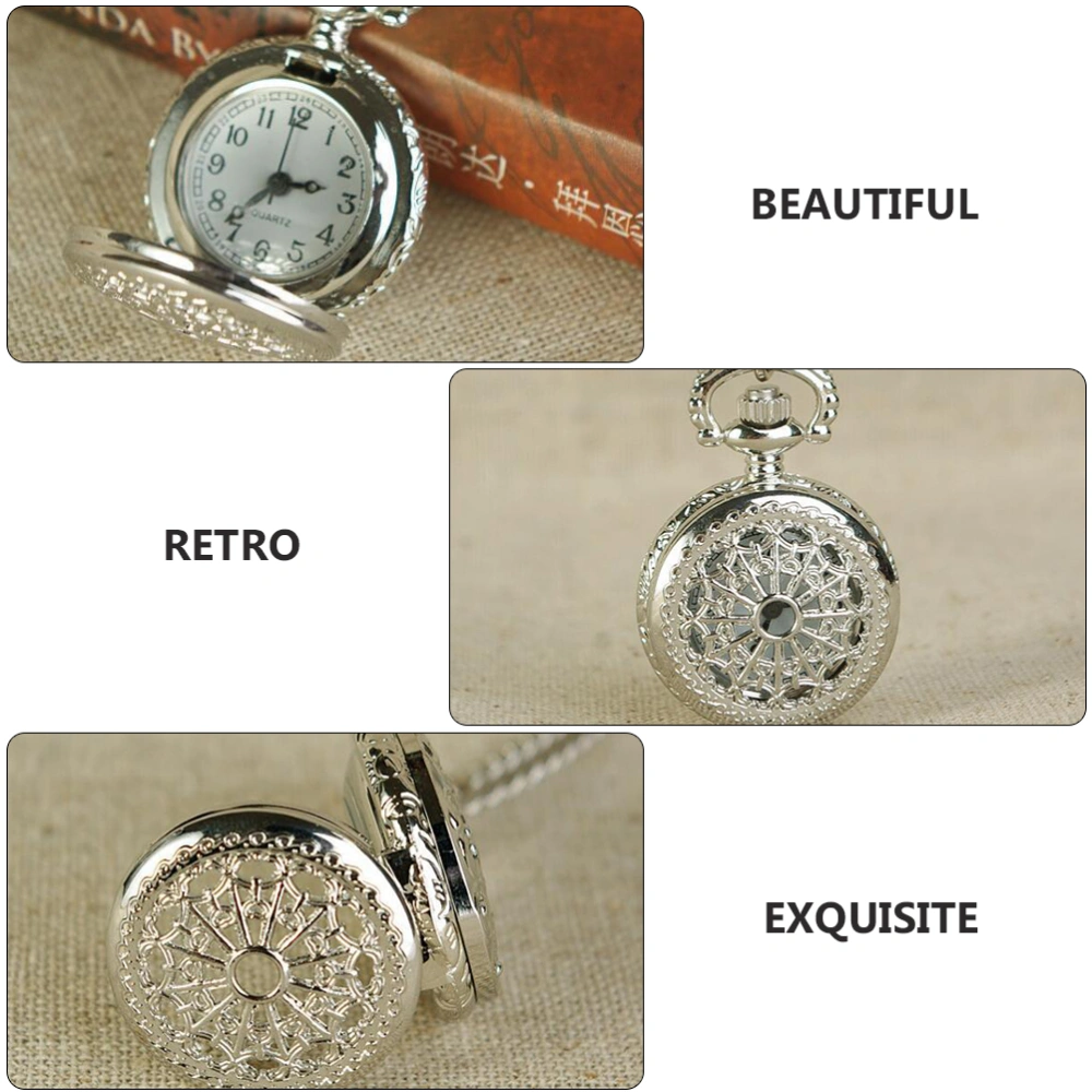 1 Pc Quartz Pocket Watch Silver Pocket Watch Chain Watch Decoration for Clothes