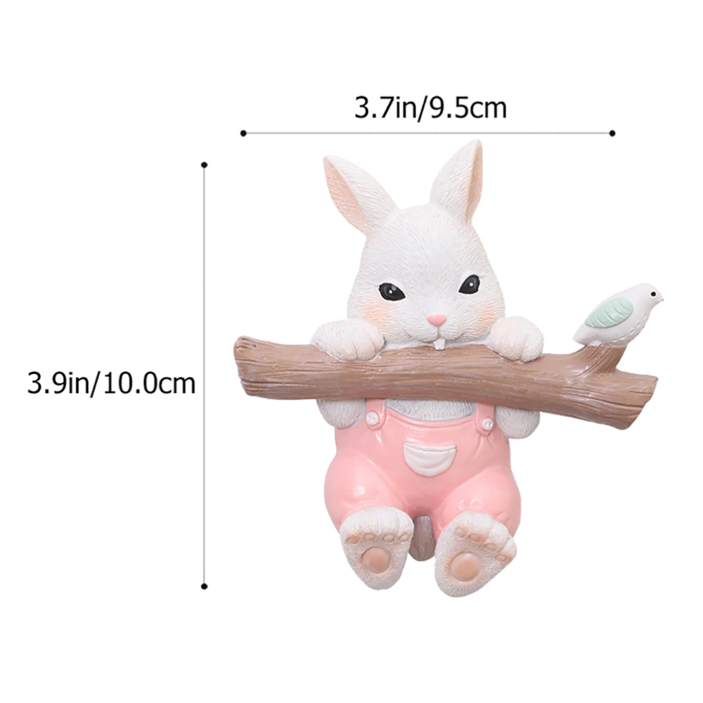 1 Pc Rabbit Wall Hook Interesting Cartoon Hook Wall Hanger Decorative Adornment