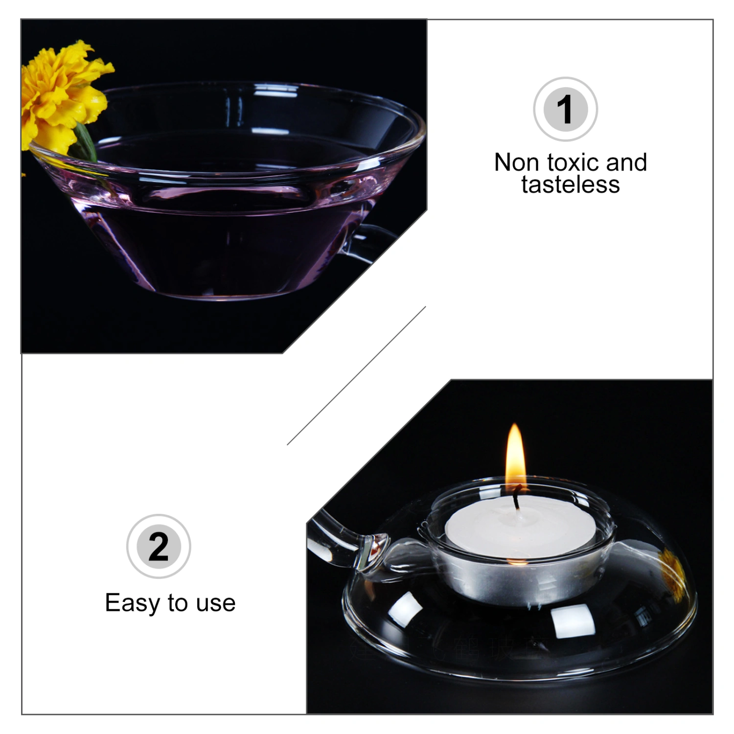 1pc Clear Glass Oil Burner Aromatherapy Essential Oil Diffuser Candle Holder