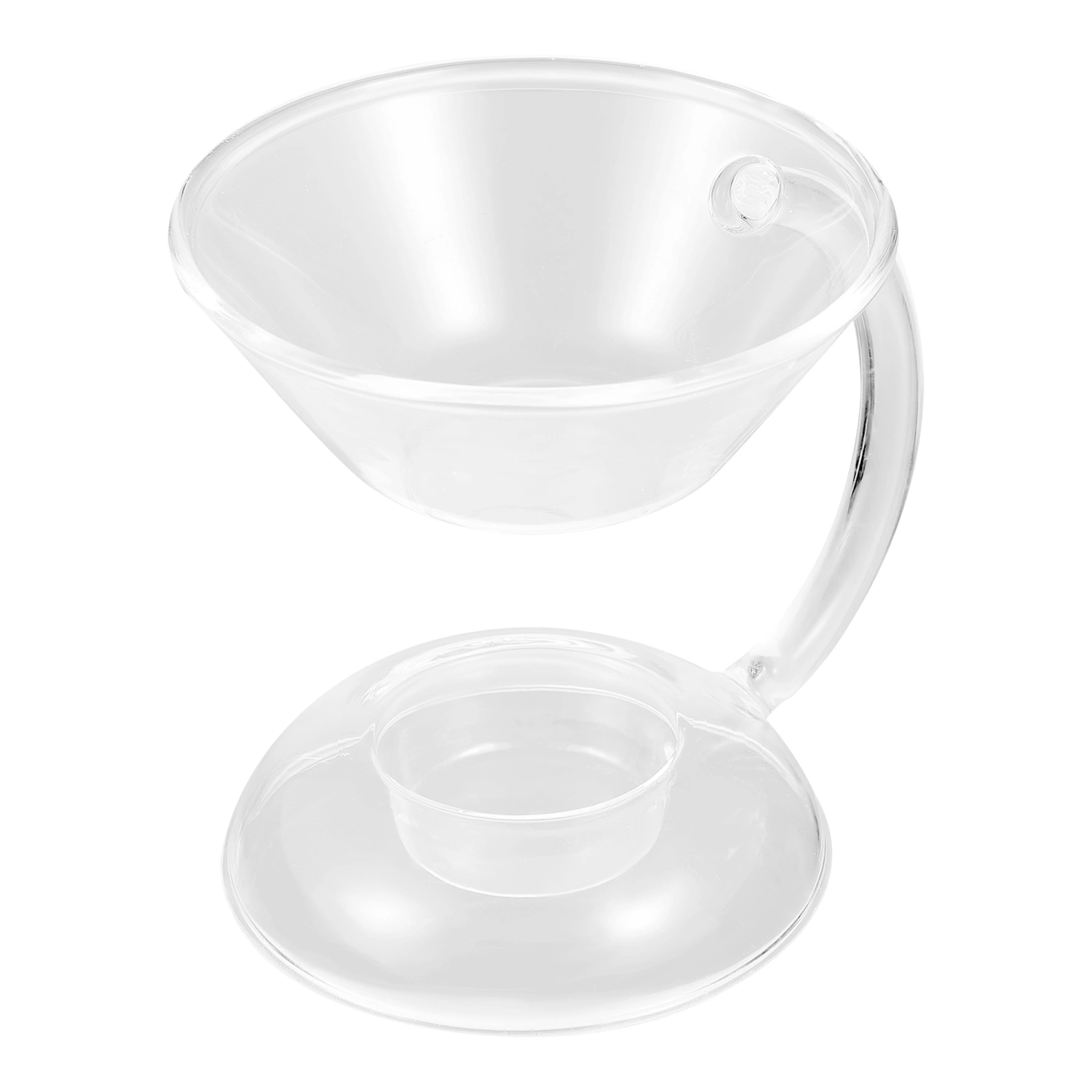 1pc Clear Glass Oil Burner Aromatherapy Essential Oil Diffuser Candle Holder