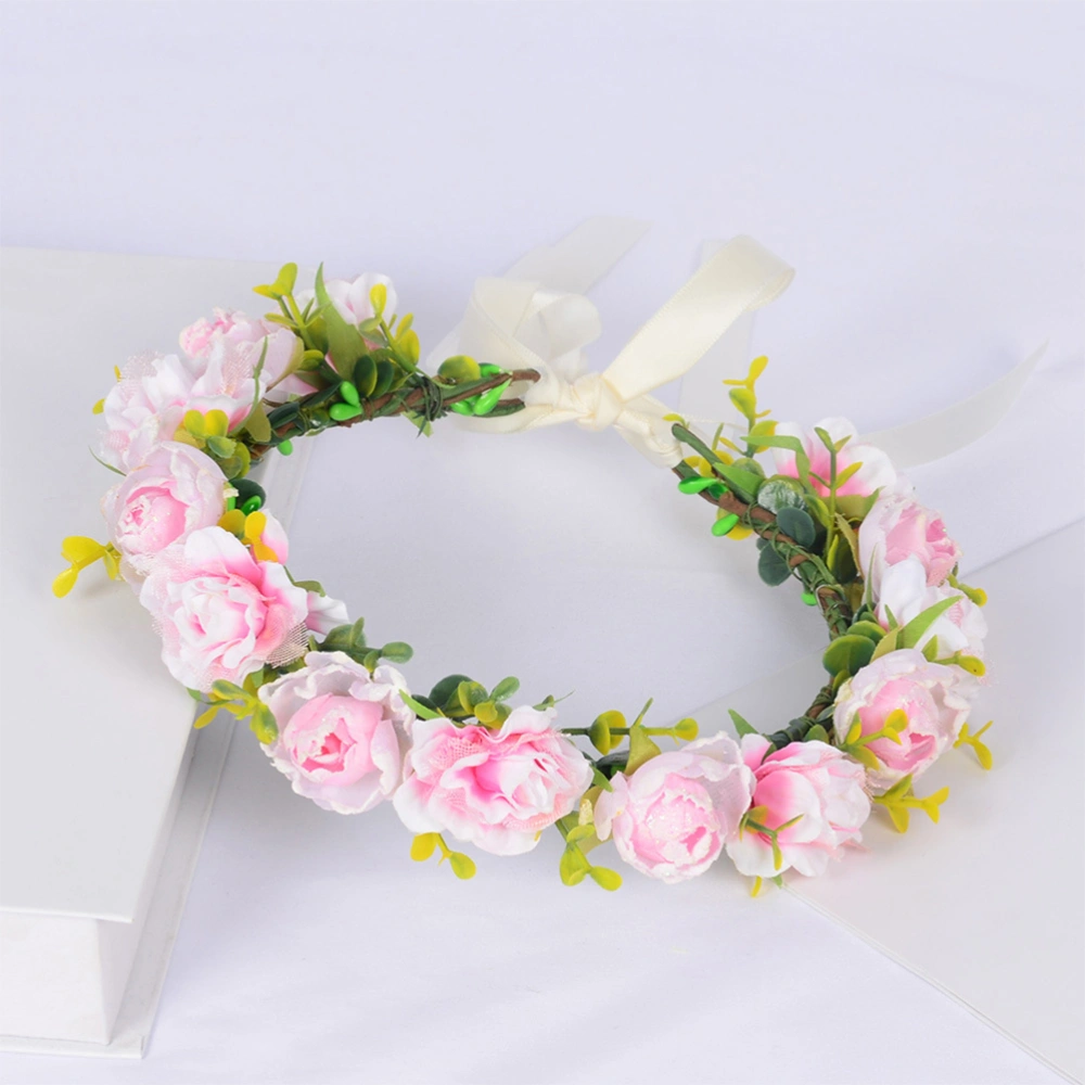 Simulation Flower Headband Bride Floral Headband Wedding Flower Headpiece