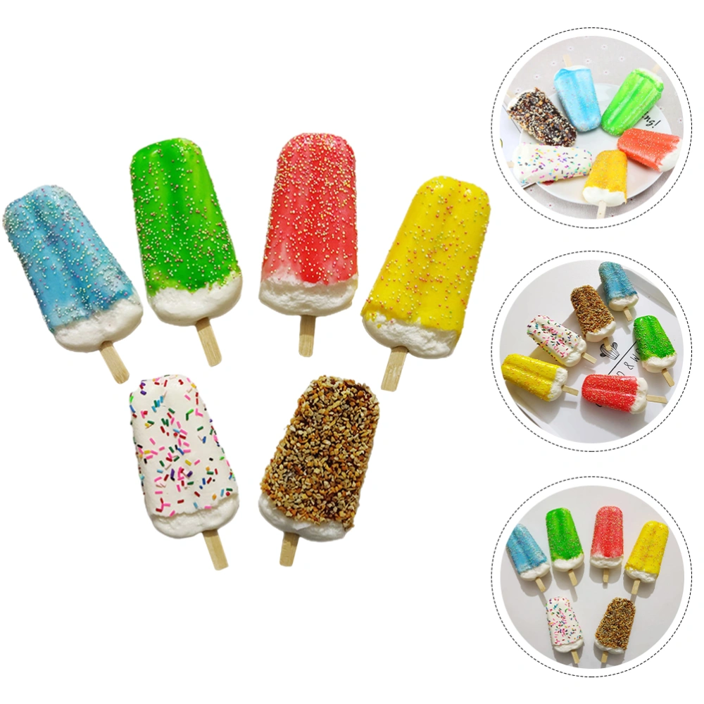 6pcs Simulation Ice Cream Fake Dessert Artificial Food Photography Props