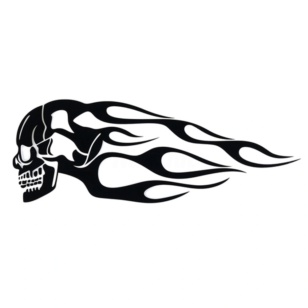 1 Sheet Fire Skull Stickers Motorcycle Decorative Stickers Moto Body Decals Oil Tank Pasters for Women Men