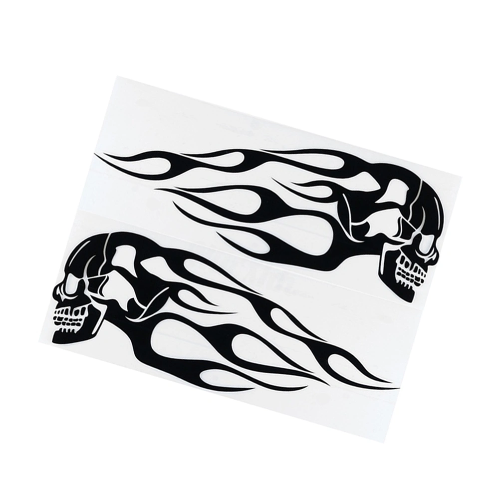 1 Sheet Fire Skull Stickers Motorcycle Decorative Stickers Moto Body Decals Oil Tank Pasters for Women Men