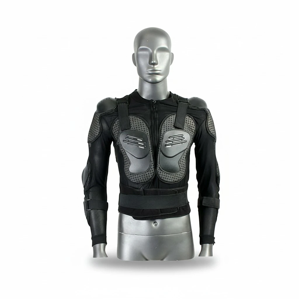 Motorcycle Full Body Armor Spine Shoulder Chest Protection Gear Riding Gear Size XL (Black)