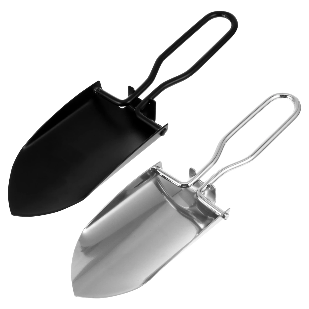 2pcs Planting Shovel Gardening Shovel Mini Shovel Planting Tool (Silver, Black)