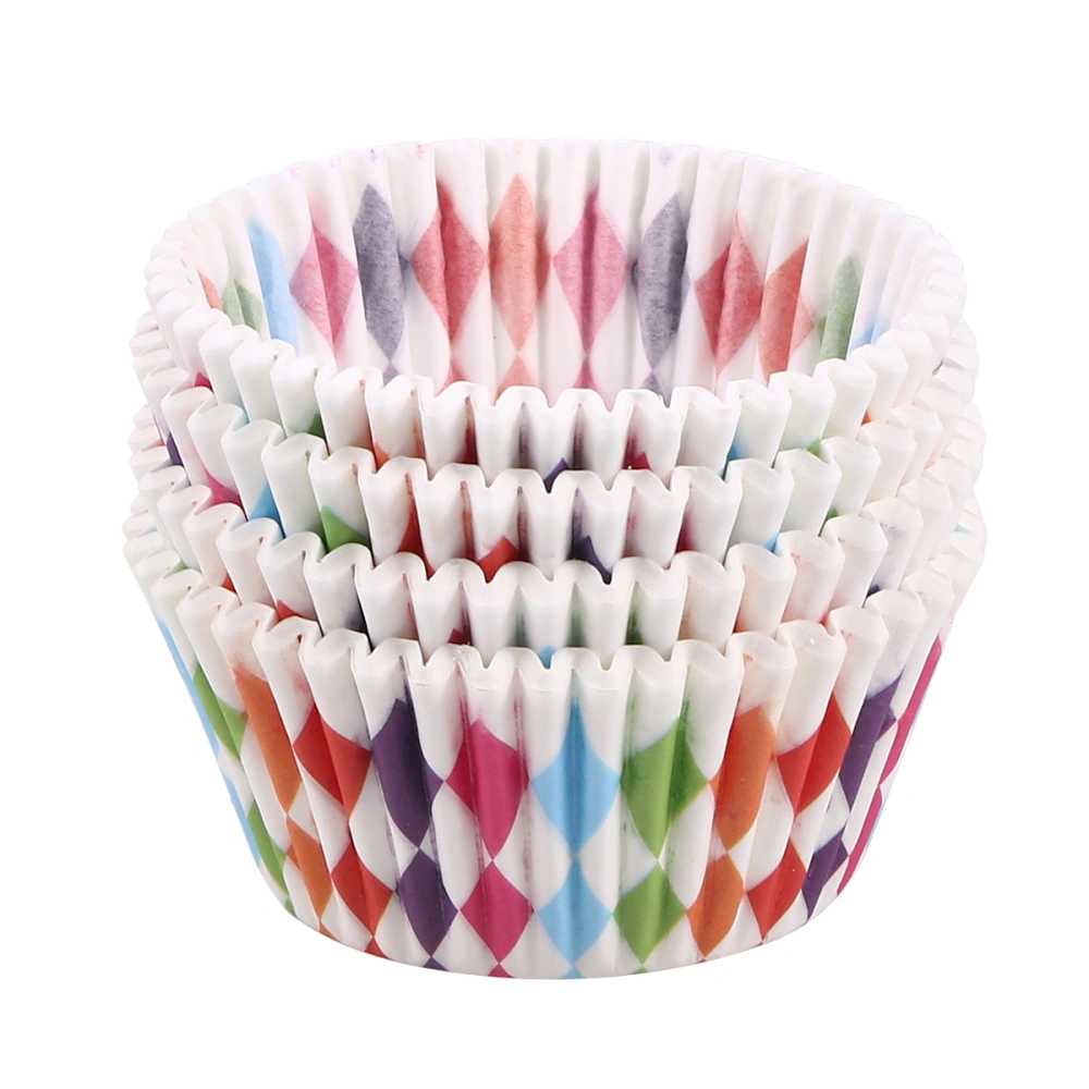 100 Pcs Heat Resistant Cupcake Wrappers Round Thicken Muffin Cup Cake Paper Cup(Train)