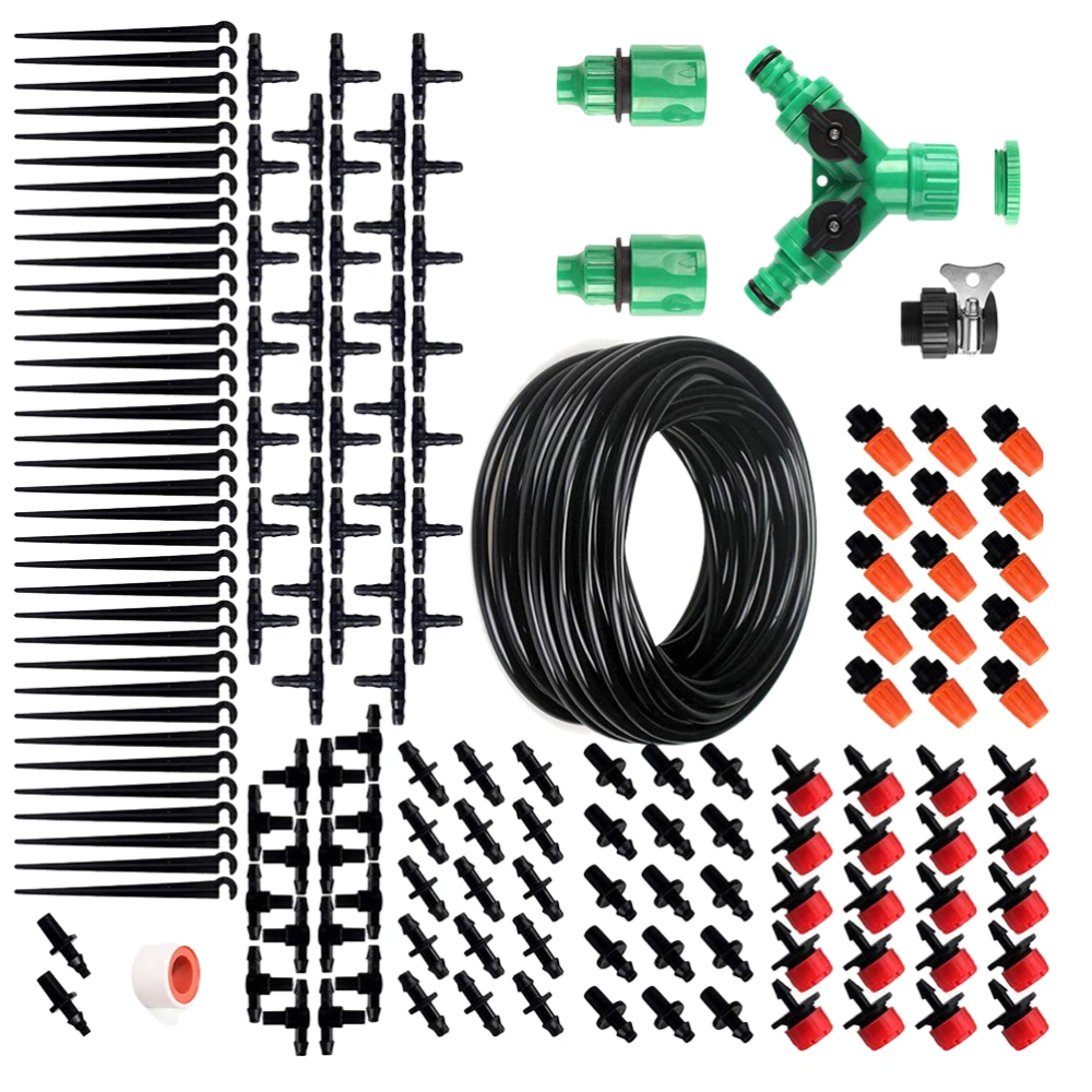 1 Set of 40M DIY Micro Drip Irrigation System Plant Self Watering Cooling Device Garden Hose Kit - No Timer