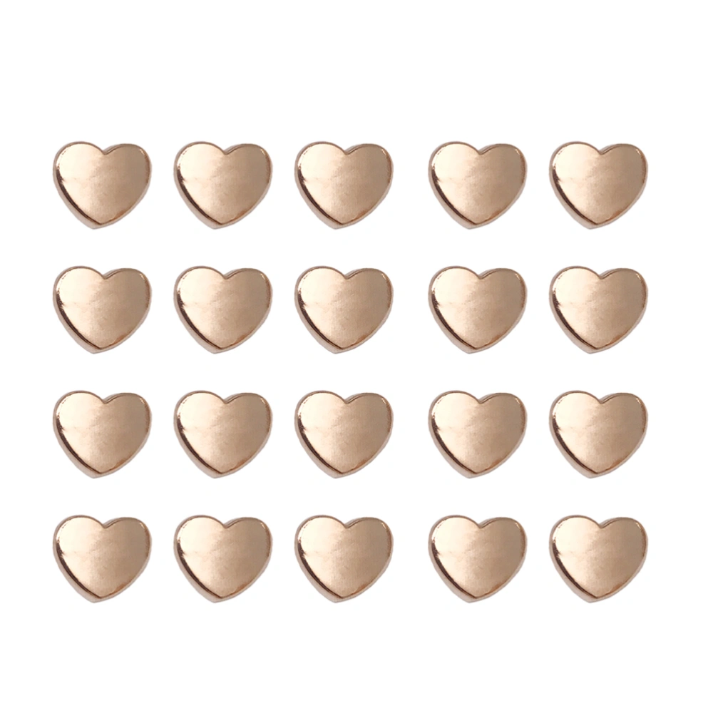 50Pcs Metal Buttons Handmade Sewing Buttons Handcraft Tools DIY Sewing Buttons Rose Gold (Heart)