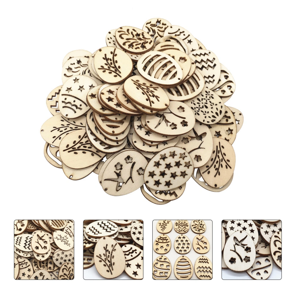 200PCS Hollow Out DIY Wood Slices Unique Pendants Hanging Decor Tags Slices