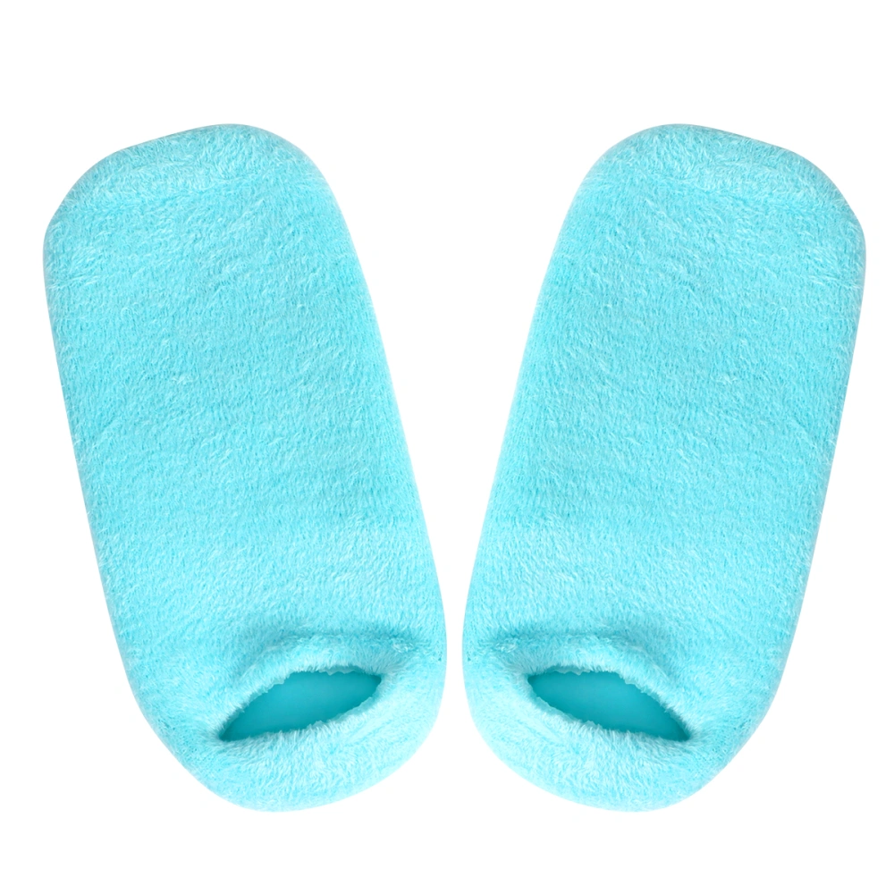 1 Pair Gel Moisturizing Heel Socks Anti-cracking Ankle Socks Portable Heel Protector Foot Care Socks (Blue)