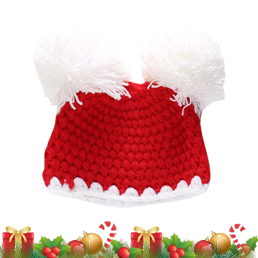 Baby Girls Wool Christmas Winter Keep Warm Party Hat Kids Toddler Knit Hat with White Balls for Children Baby Boys Girls