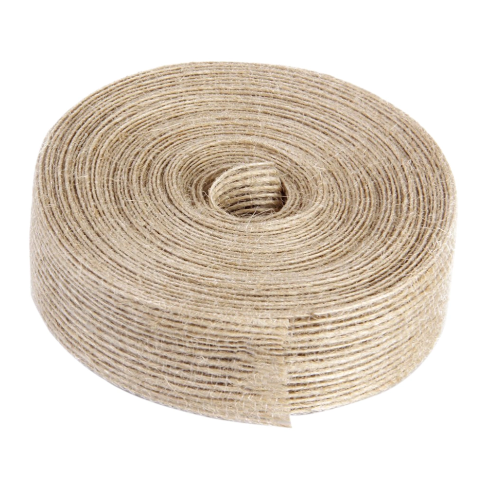 10M Wedding Home Craft Fishing Line Pattern Burlap Ribbon (Brown)