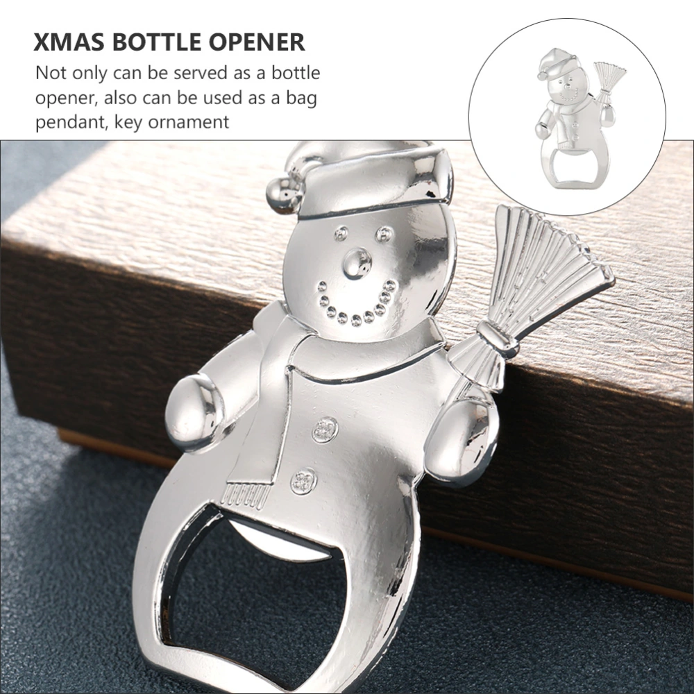 2pcs Christmas Snowman Design Bottle Opener Zinc Alloy Opening Tool for Wine