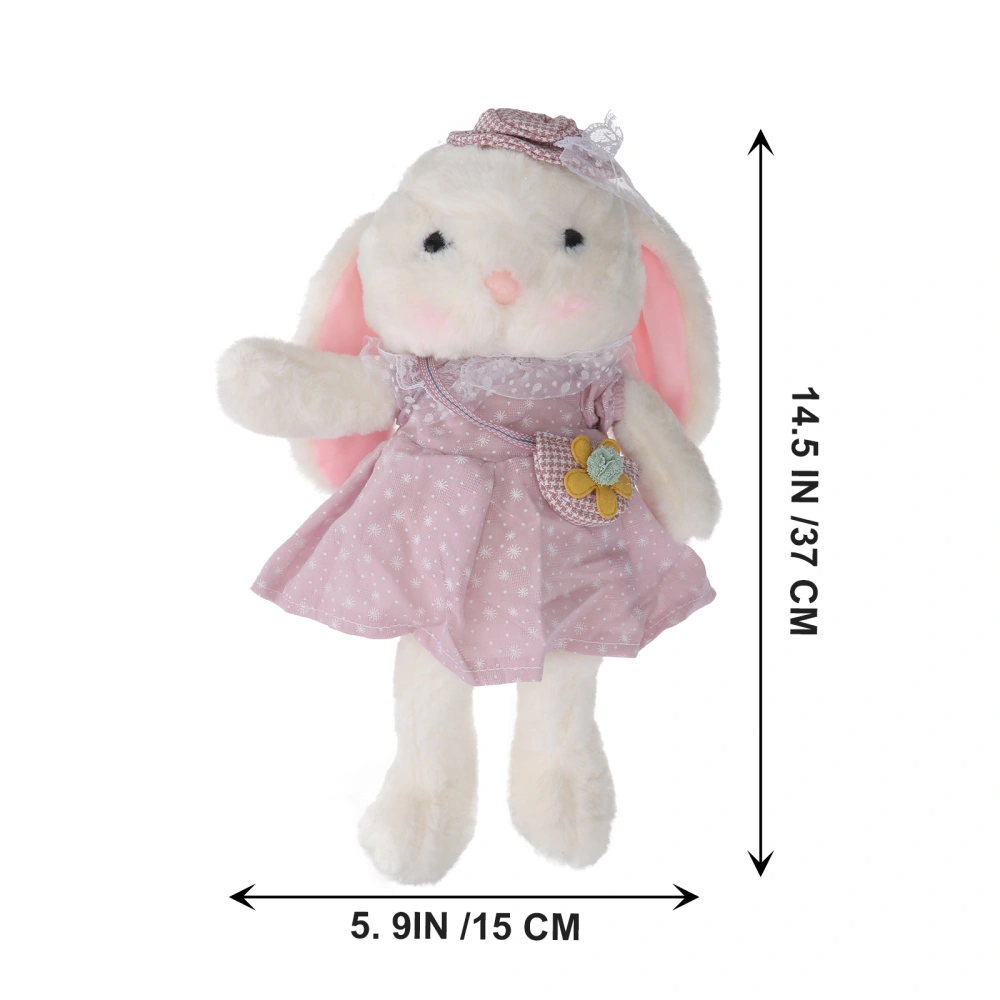 1PC Easter Rabbit Cloth Doll Lovely Plush Rabbit Toy Kid Gift (Pink 37CM)