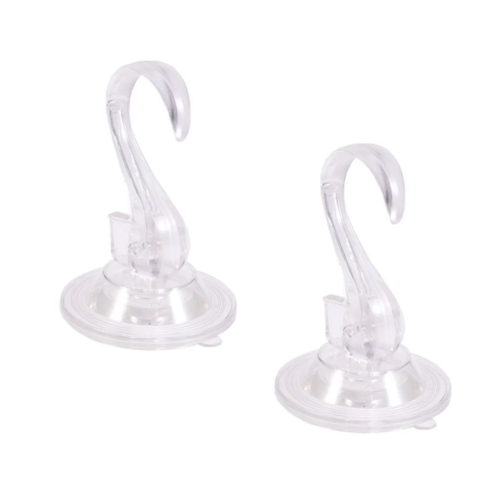 2pcs Vacuum Suction Cup Hooks Removable Plastic Wall Hook Holder for Towel Loofah Washcloth Coat