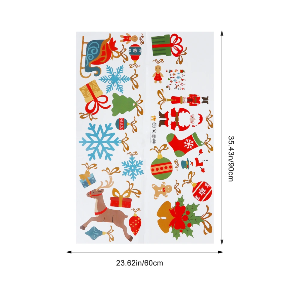 1 Sheet of Christmas Sticker Cartoon Wall Decal Supermarket Showcase Sticker