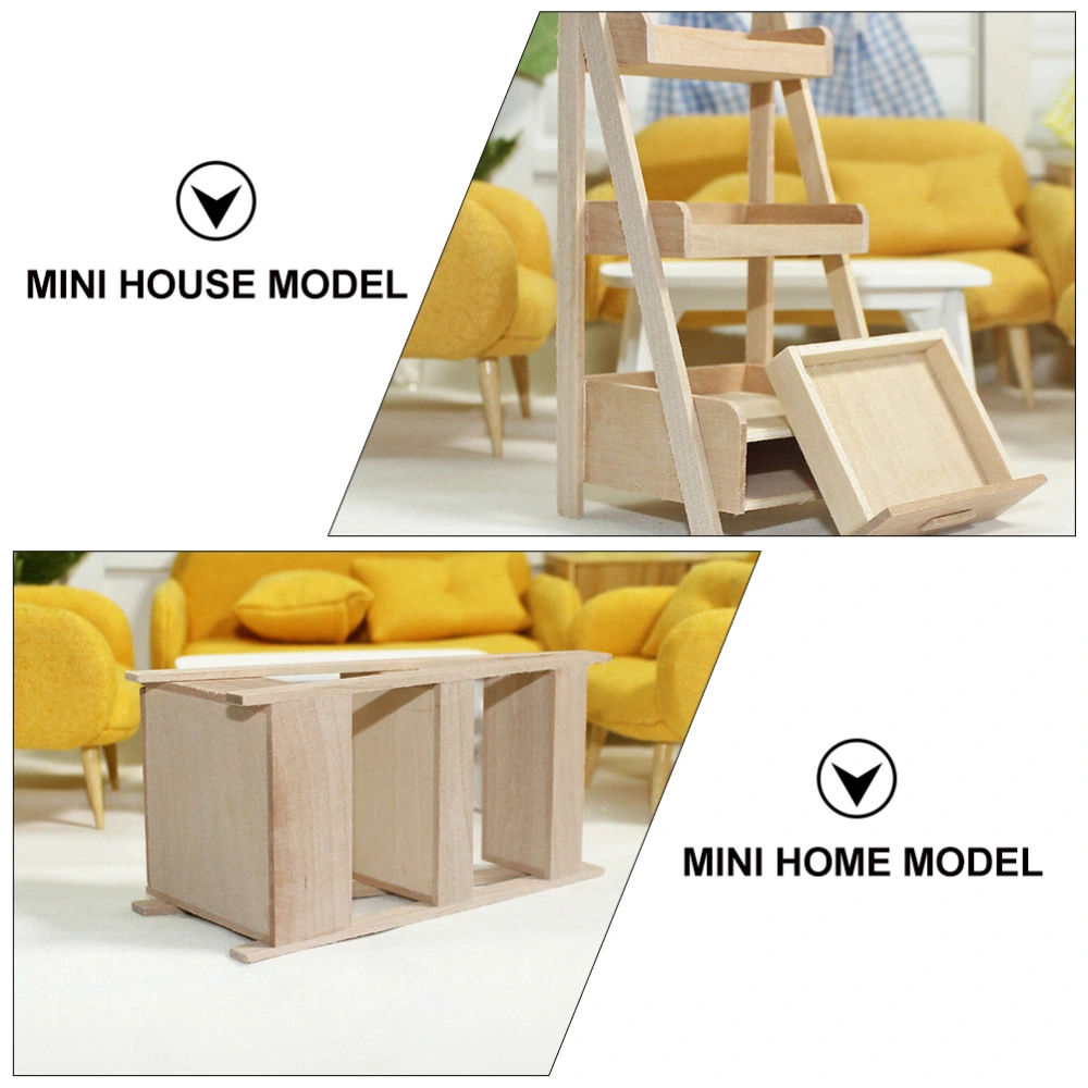 1pc Mini House Accessory Mini Mutlifunctional Shelf Miniature Decor Shelf Model