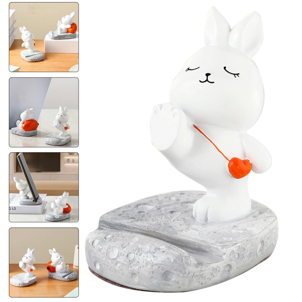 Rabbit Shaped Phone Stand Desktop Cell Phone Holder Countertop Cartoon Ornament