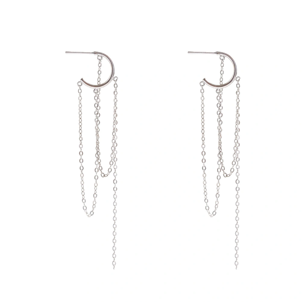 1 Pair Tassel Temperament Ear Rings Exaggerated Fashion Earrings Simple Earbob