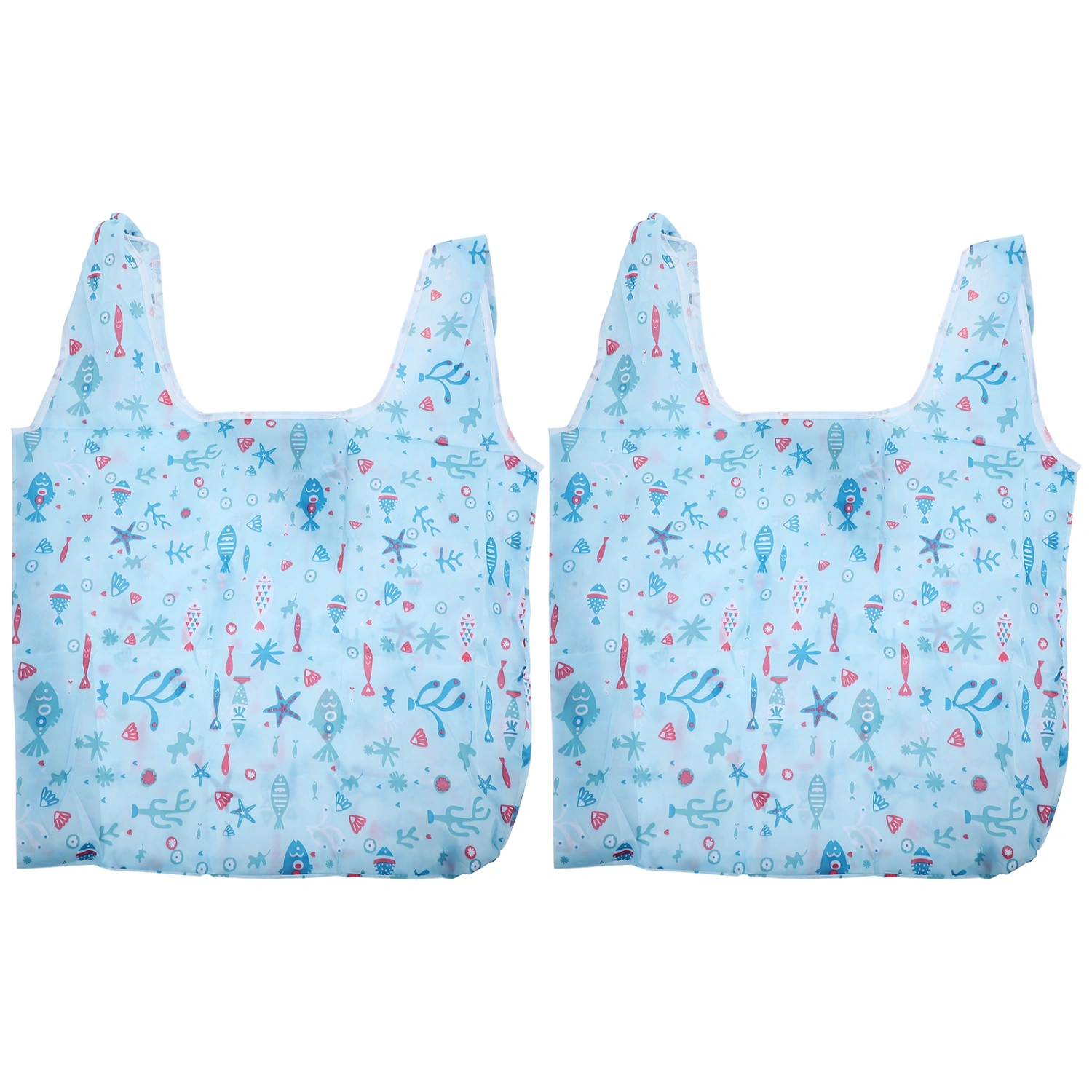 2pcs Useful Eco-friendly Supermarket Shopping Bags Folding Tote Storage Pouches