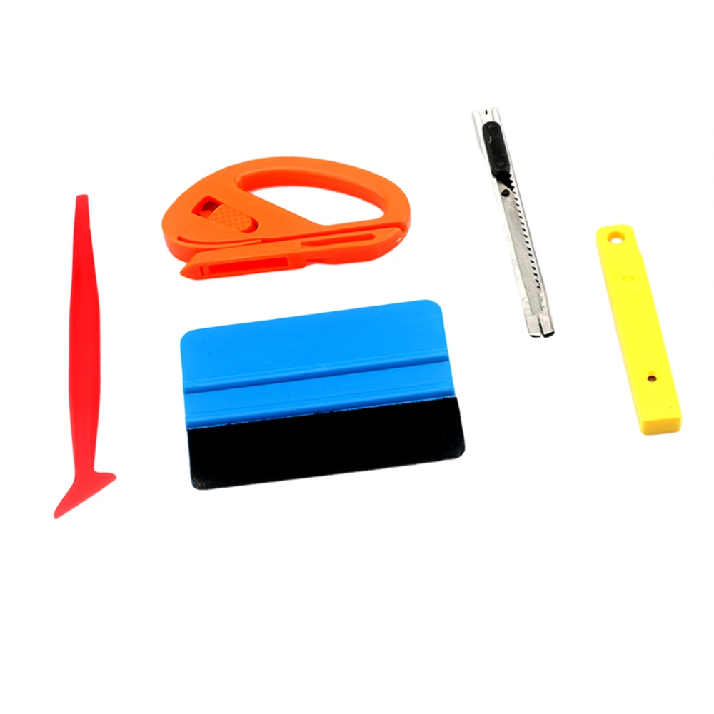 5Pcs Car Vinyl Wrap Film Squeegee Scraper Tools Vehicle Sticker Installation Kit Cutter Auto Accessories