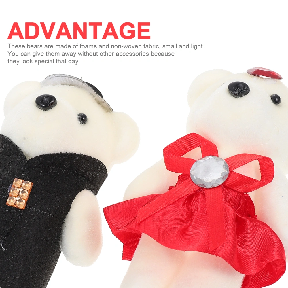 10Pcs Unique Adorable Bear Design Bouquet Accessories Graduation Gift Bear Dolls