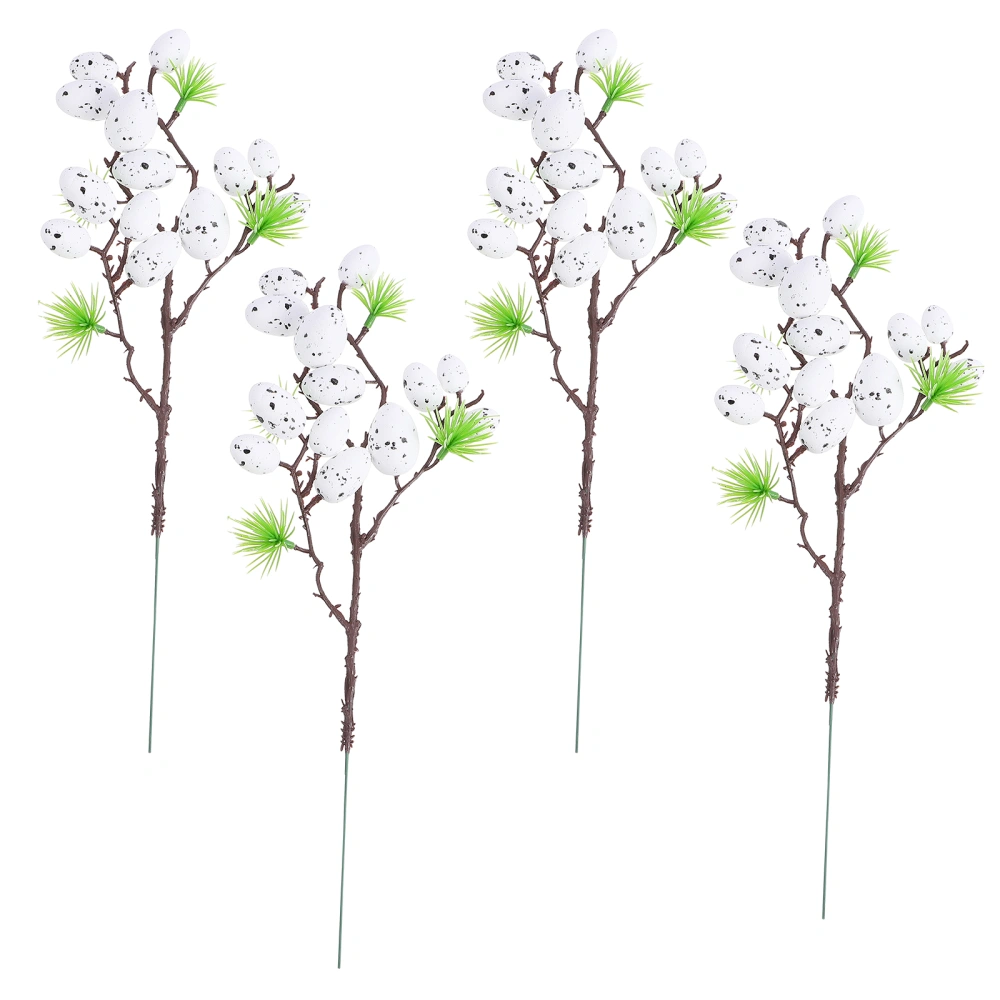 4Pcs Easter Egg Tree Branch Ornaments DIY Eggs Bouquet Party Photo Props