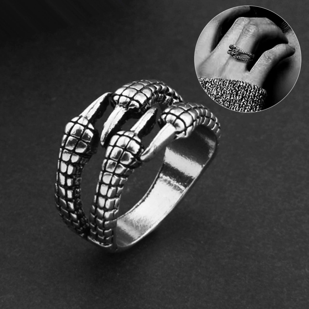 Titanium Steel Dragon Claw Rings for Men Cool Male Biker Ring Punk Jewelry Personalized Gift (Pattern 4)