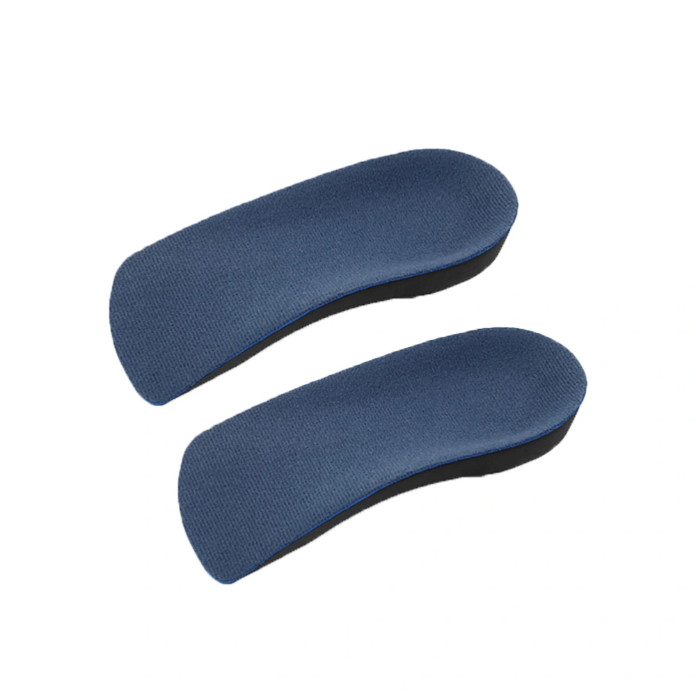 1 Pair 3/4 Women Orthotic Insoles Pads Heel Arch Support Plantar Fasciitis Massage Flat Feet Pads Size S (Blue and Black)