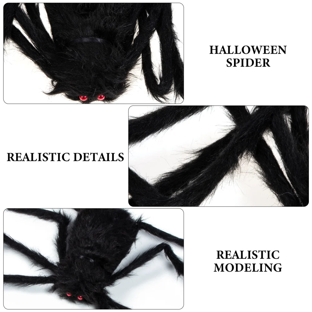 Halloween Giant Spider Decoration Plastic Plush Spider Prop Haunted House