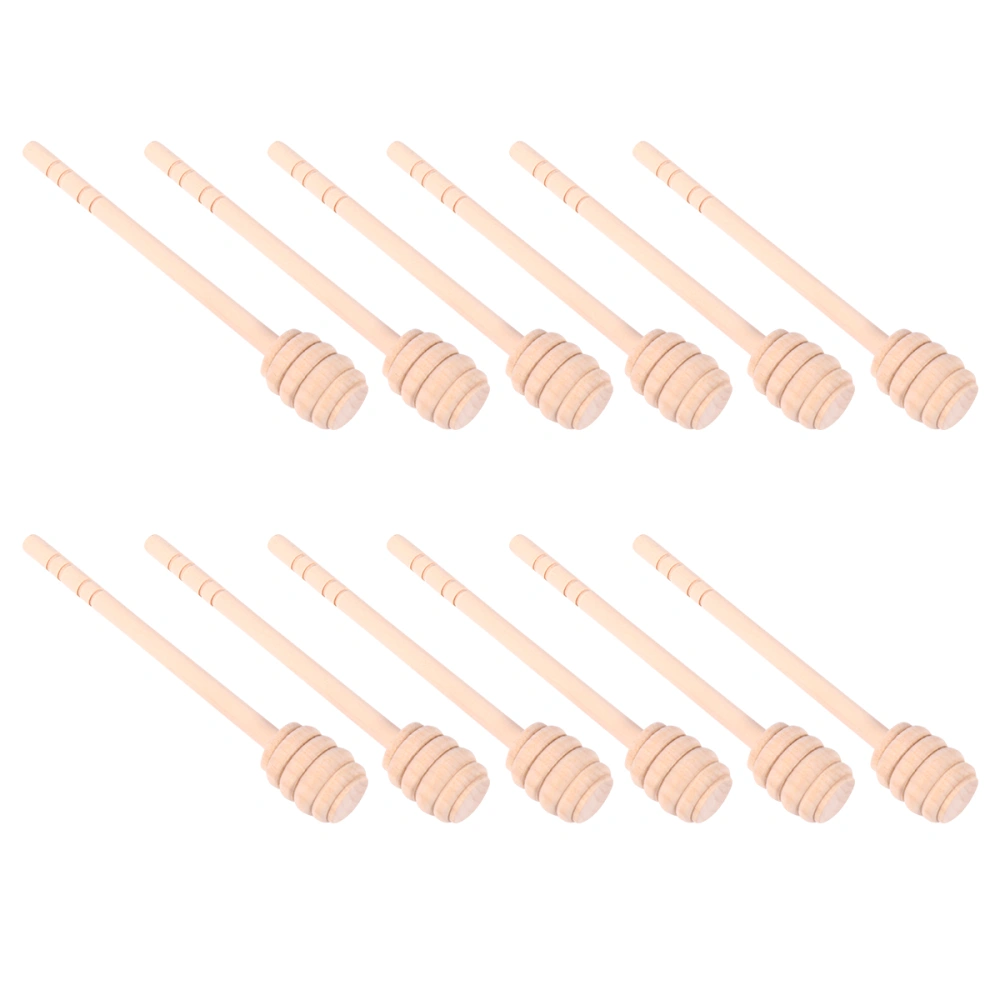 12Pcs Wood Honey Stirring Stick Honey Dipper Stick Honey Spoon Rod