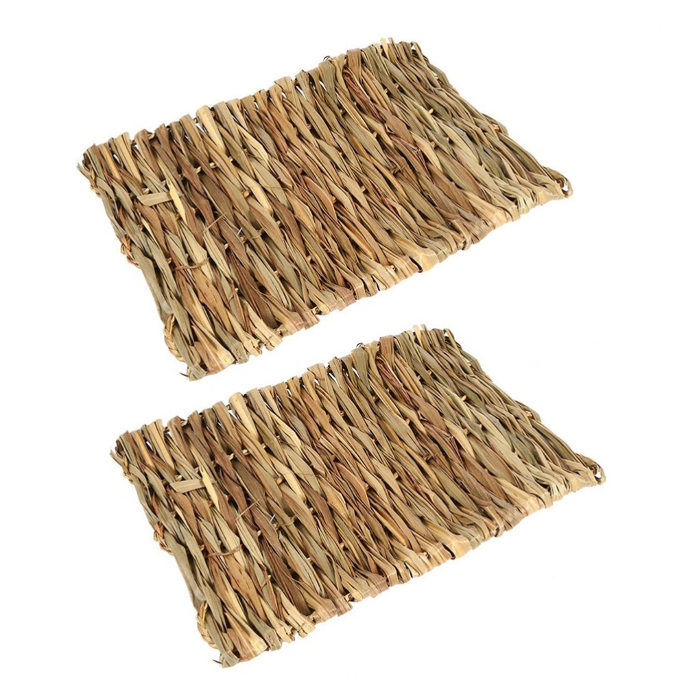 2pcs Pet Mat Grass Mats Safe Edible Mats Cages Chew Toys for Pets Size 40x28CM