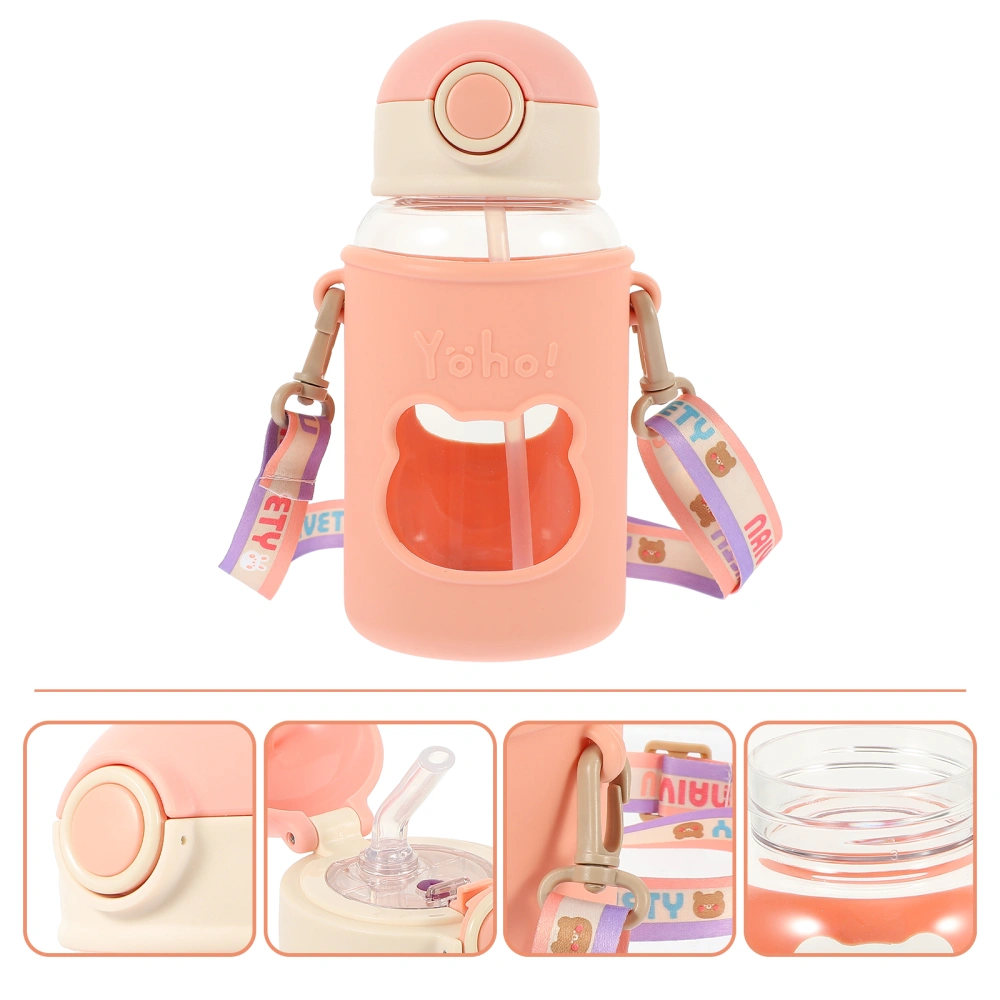 Water Bottle with Straw Large Capacity Water Bottle Portable Water Cup Cartoon Water Bottle