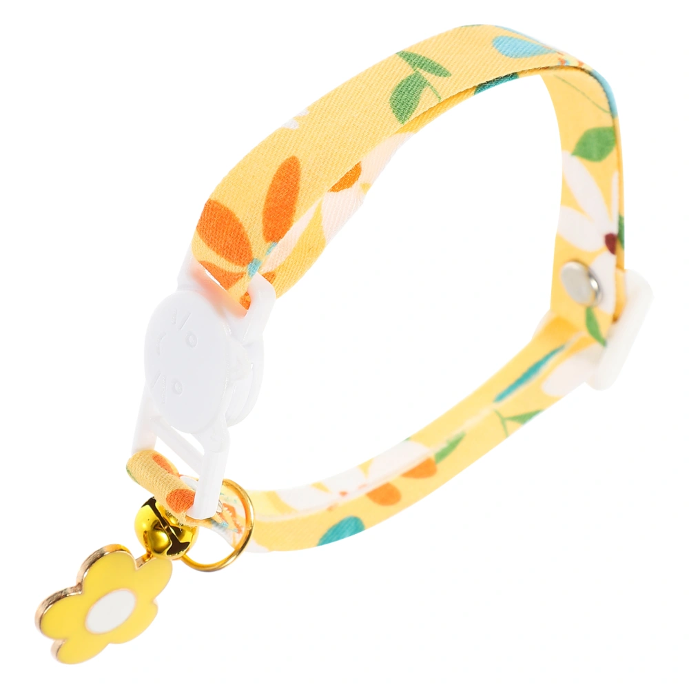 Decorative Kitten Collar Puppy Neck Ornament Adjustable Pet Neck Strap (Yellow)