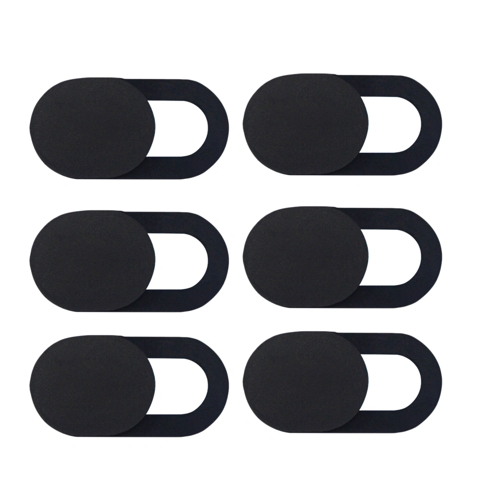 6Pcs Metal Oval Shaped Webcam Cover Camera Slider Shutter Privacy Protect Sticker for Laptop Tablet Phone Shutter Sticker(Black)