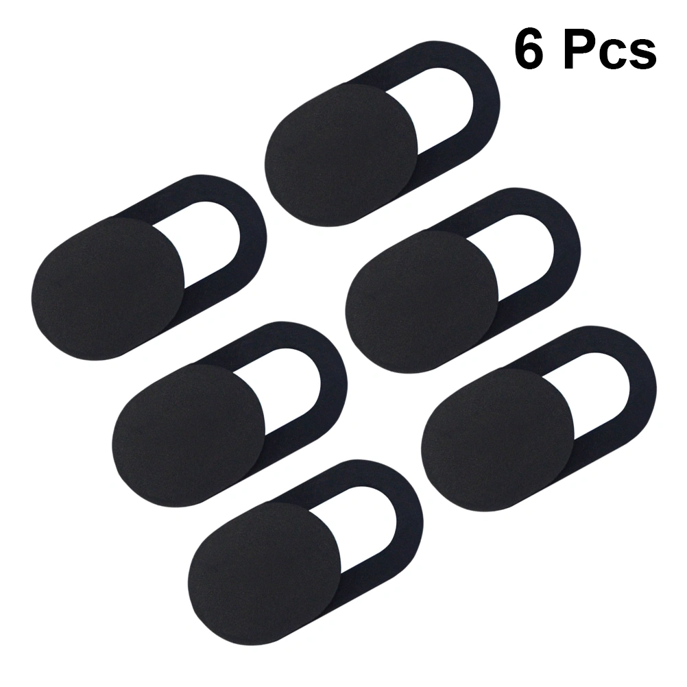 6Pcs Metal Oval Shaped Webcam Cover Camera Slider Shutter Privacy Protect Sticker for Laptop Tablet Phone Shutter Sticker(Black)