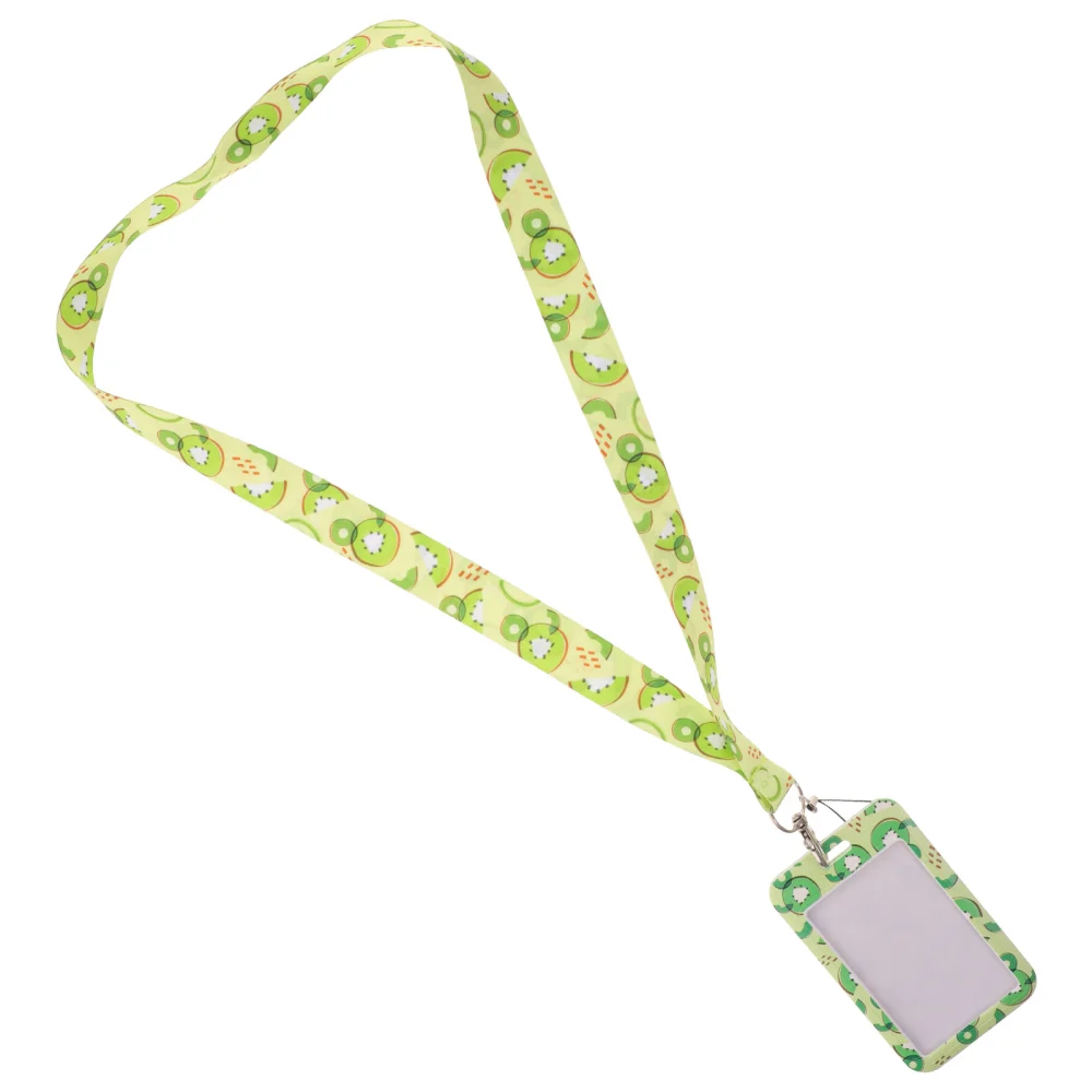 ID Badge Holder with Lanyard ID Card Holder Teacher Badge Holder Fruit Pattern Card Sleeve